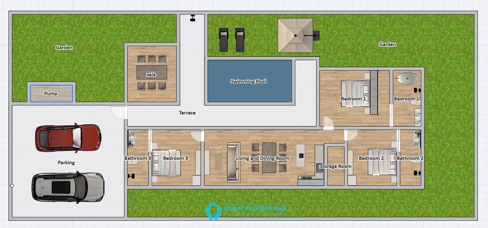 Modern 3-Bedroom Pool Villa for Sale in Peaceful Maenam – Leasehold 6.9M THB