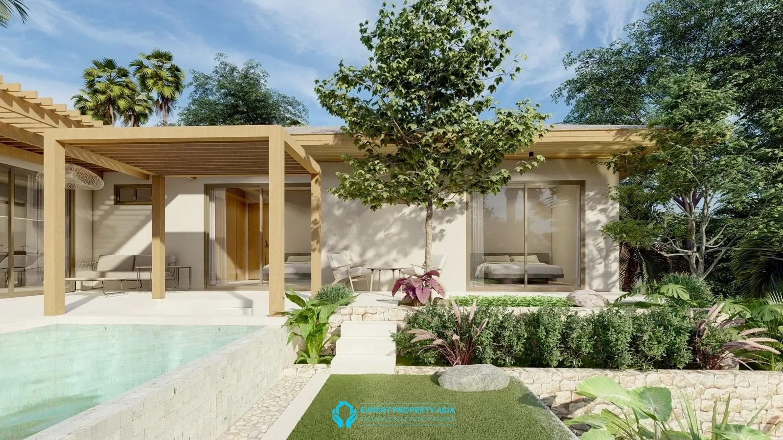 Off-Plan Tropical Villa with Large Garden Plot – Prime Bophut Location