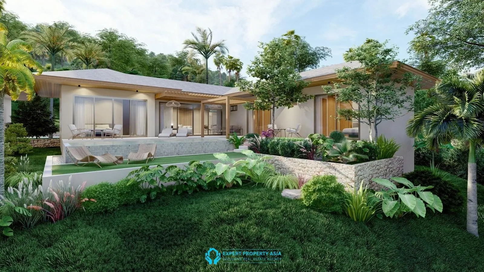 Off-Plan Tropical Villa with Large Garden Plot – Prime Bophut Location