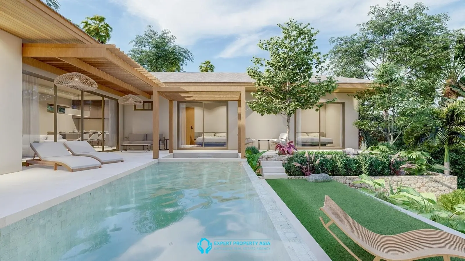 Off-Plan Tropical Villa with Large Garden Plot – Prime Bophut Location