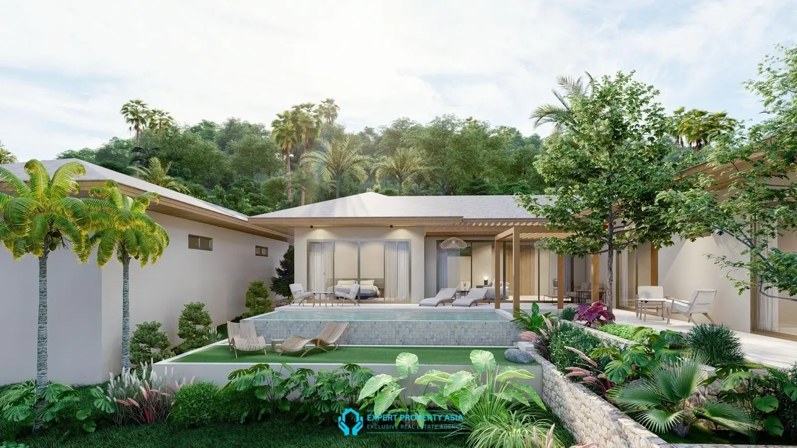 Off-Plan Tropical Villa with Large Garden Plot – Prime Bophut Location