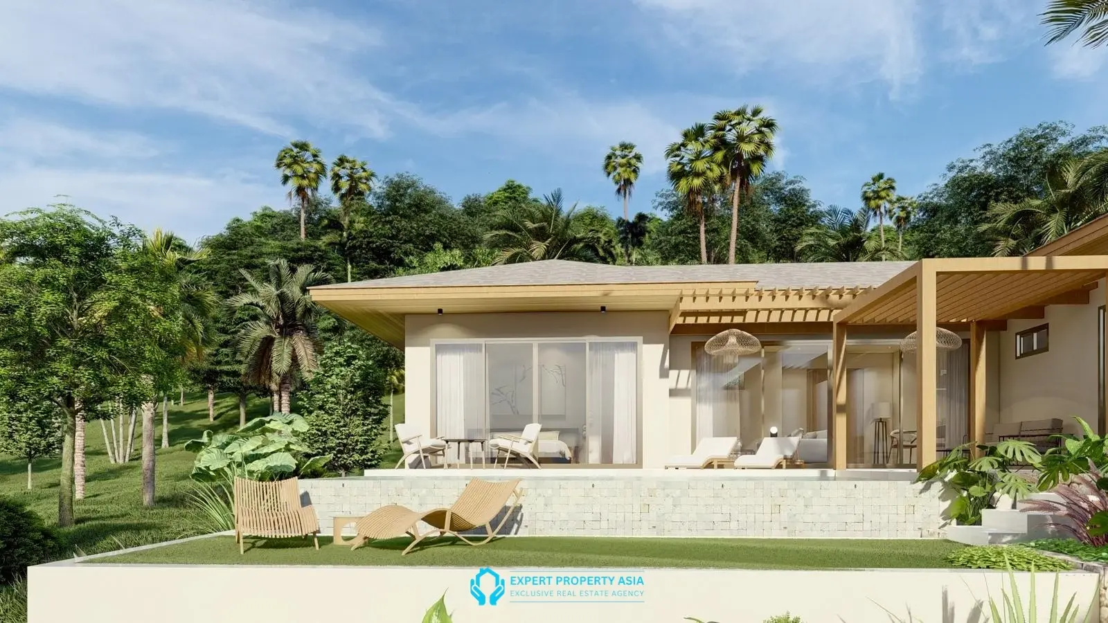 Off-Plan Tropical Villa with Large Garden Plot – Prime Bophut Location