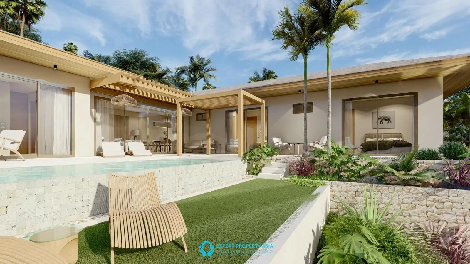 Off-Plan Tropical Villa with Large Garden Plot – Prime Bophut Location