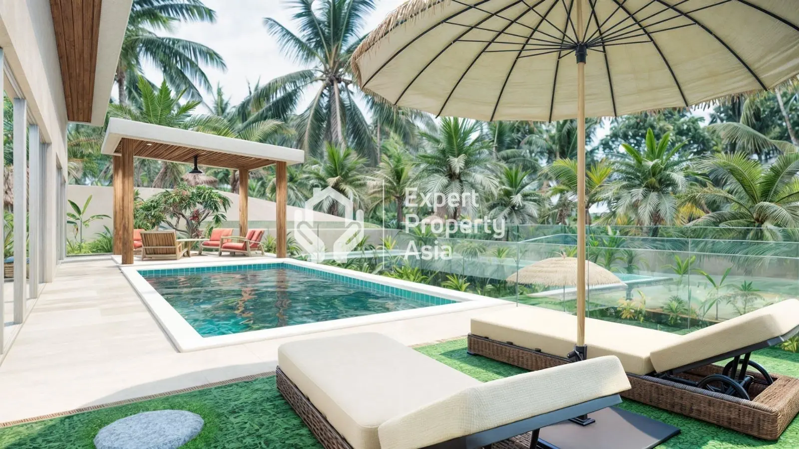 "Superbe villa de 3 chambres en pleine propriété avec vue sur la jungle et piscine privée à Koh Samui"