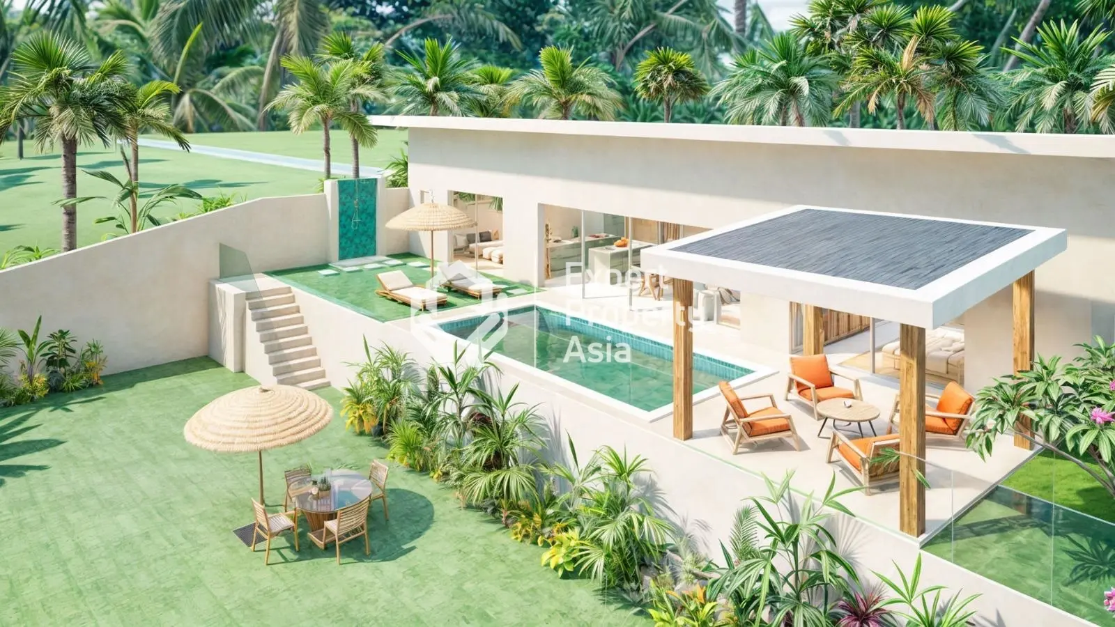 "Superbe villa de 3 chambres en pleine propriété avec vue sur la jungle et piscine privée à Koh Samui"