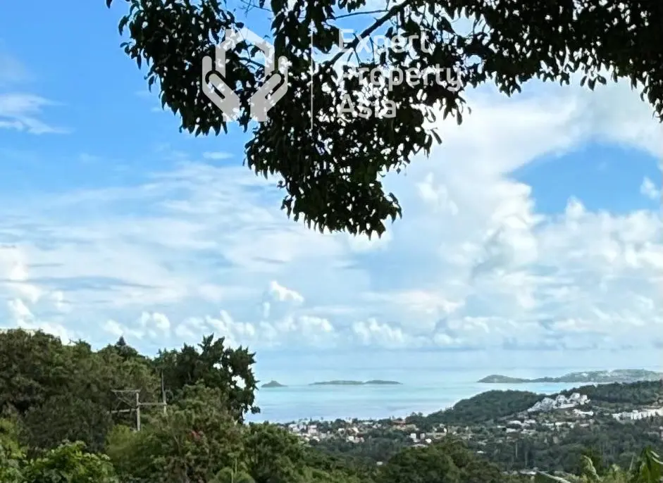 "Terrain rare en pleine propriété avec vue sur la mer à vendre à Bophut Hill, Koh Samui – Emplacement privilégié"