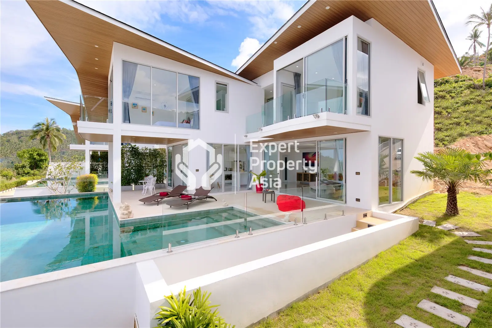 Villa de luxe de 3 chambres avec vue sur la mer et piscine à Chaweng Noi, Koh Samui "Propriété à titre gratuit"