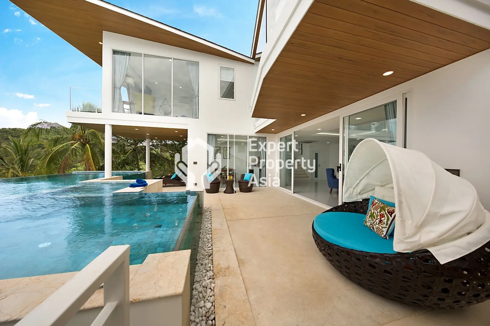 Belle villa de 3 chambres avec vue sur la mer et piscine à Chaweng Noi, Koh Samui