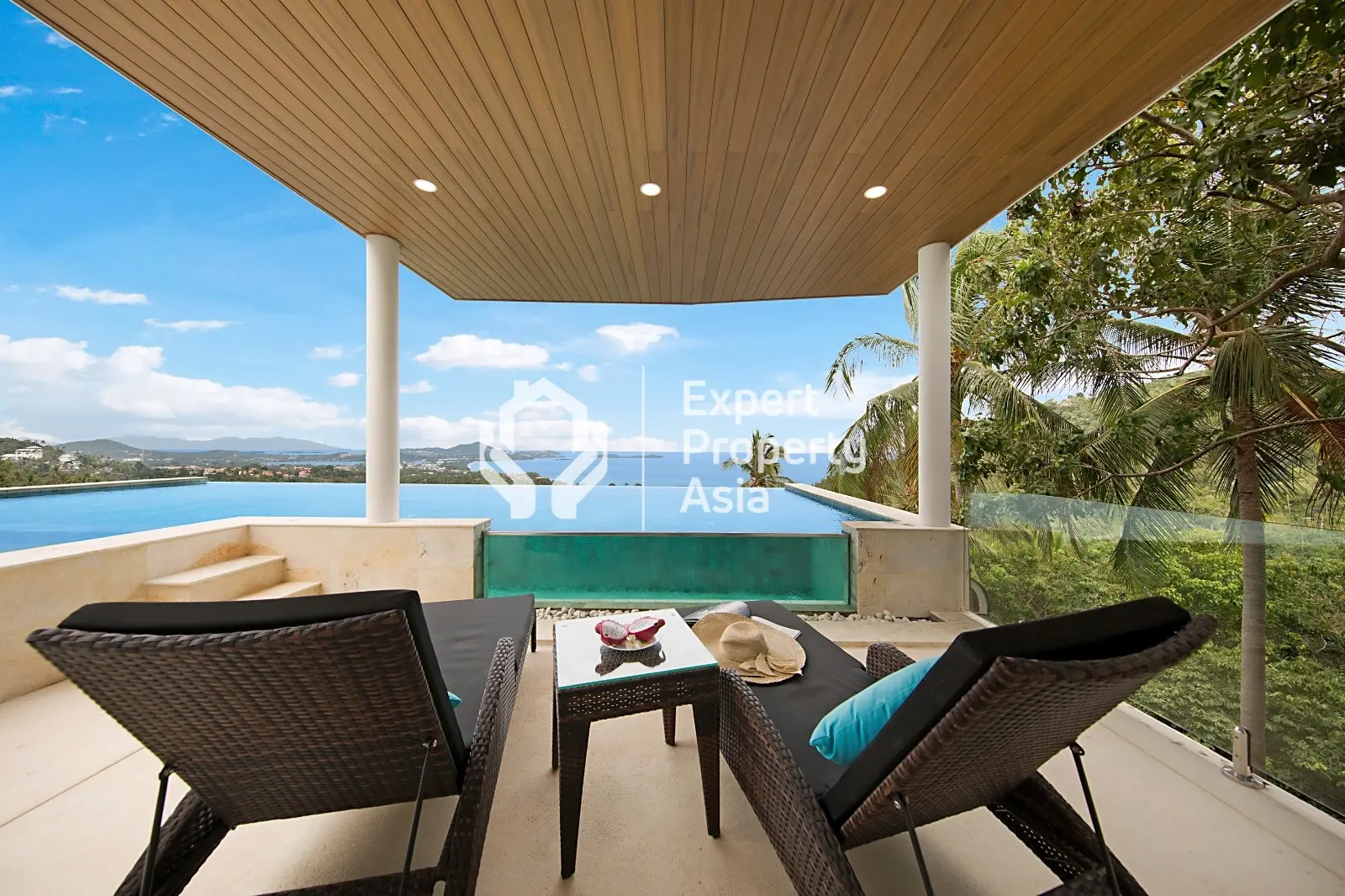 Belle villa de 3 chambres avec vue sur la mer et piscine à Chaweng Noi, Koh Samui