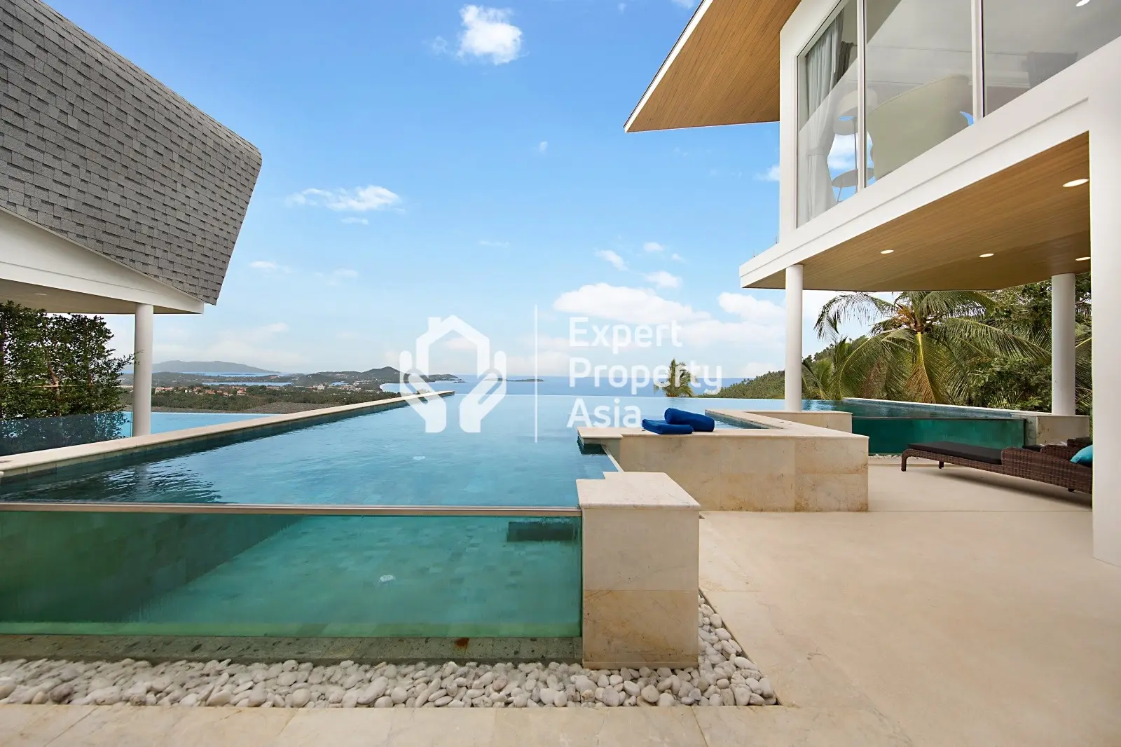 Belle villa de 3 chambres avec vue sur la mer et piscine à Chaweng Noi, Koh Samui