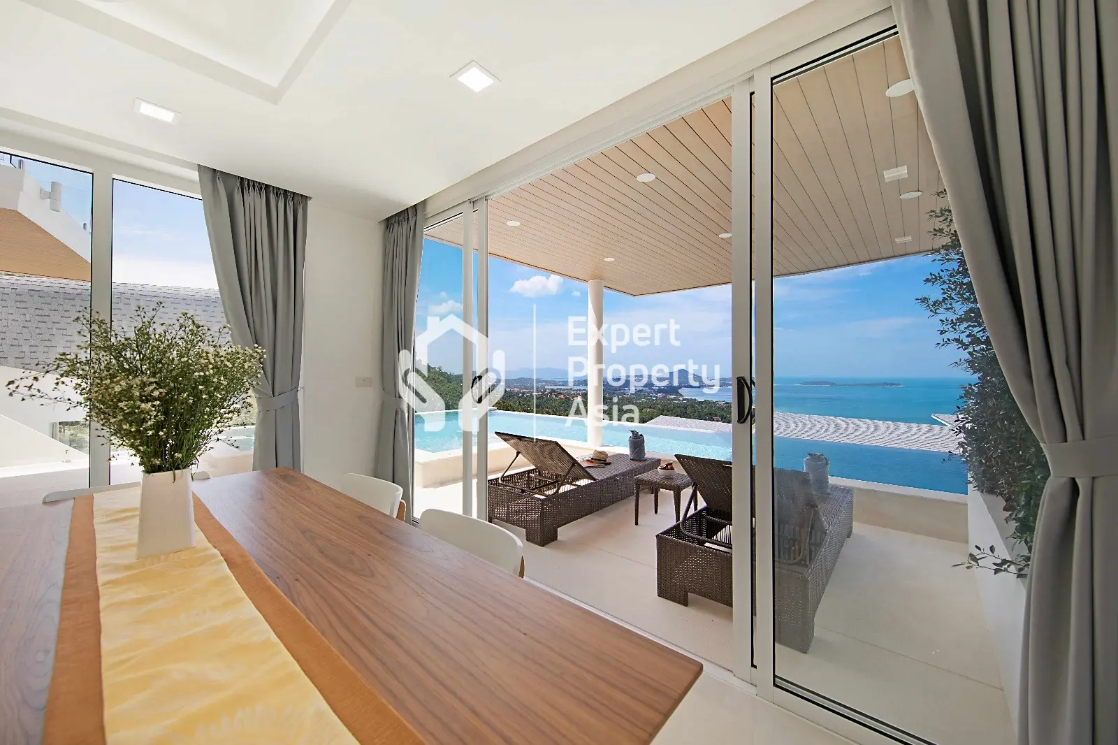 Exquise villa avec piscine et vue sur mer de 4 chambres – Villa B12 à Chaweng Noi, Koh Samui