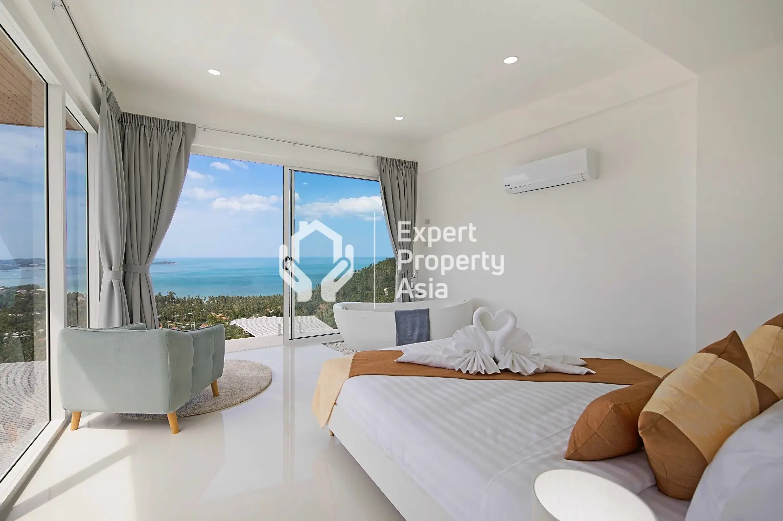 Exquise villa avec piscine et vue sur mer de 4 chambres – Villa B12 à Chaweng Noi, Koh Samui