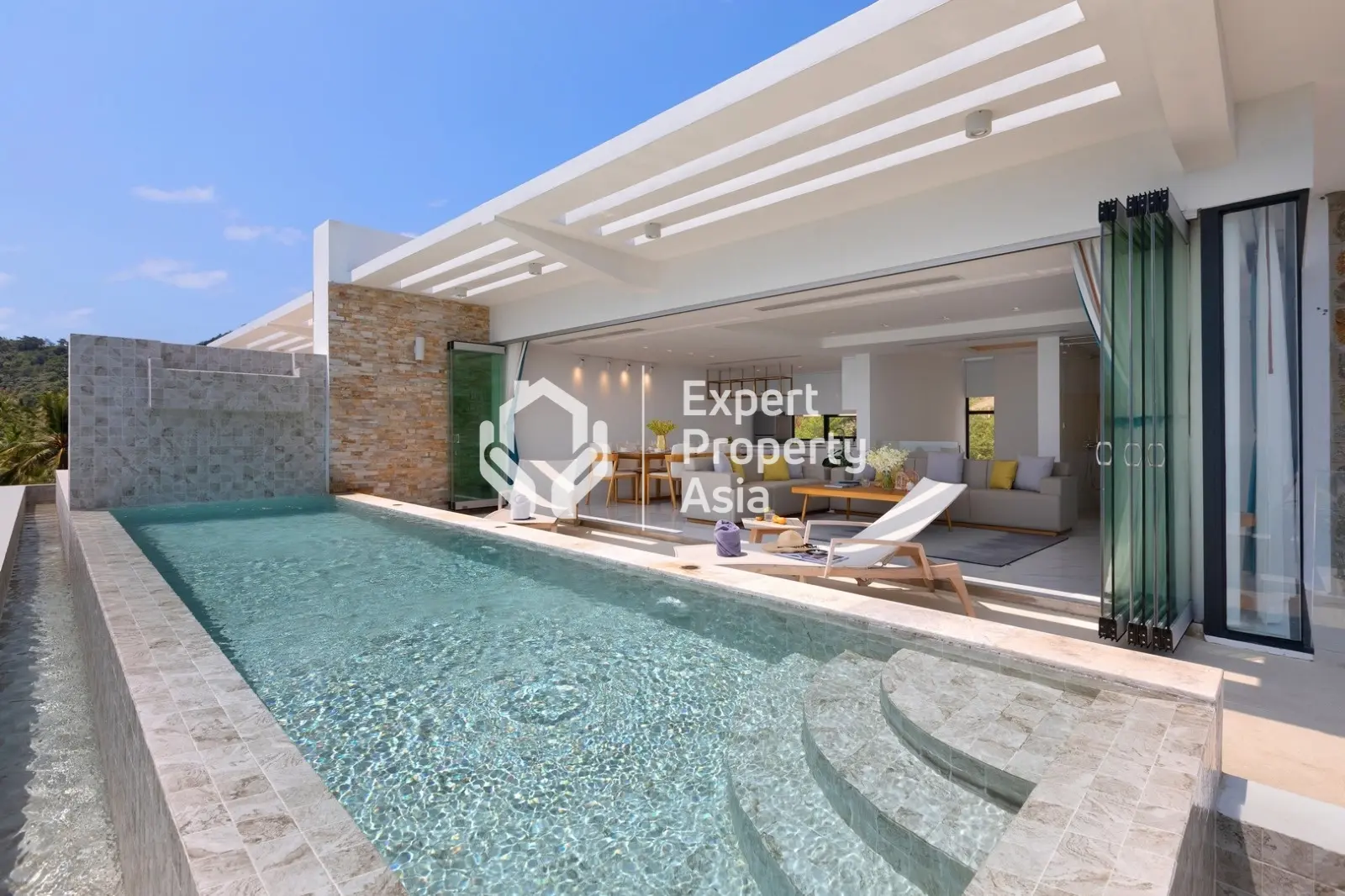 Villa duplex contemporaine de 3 chambres avec piscine et vue sur la mer à Chaweng Noi, Koh Samui