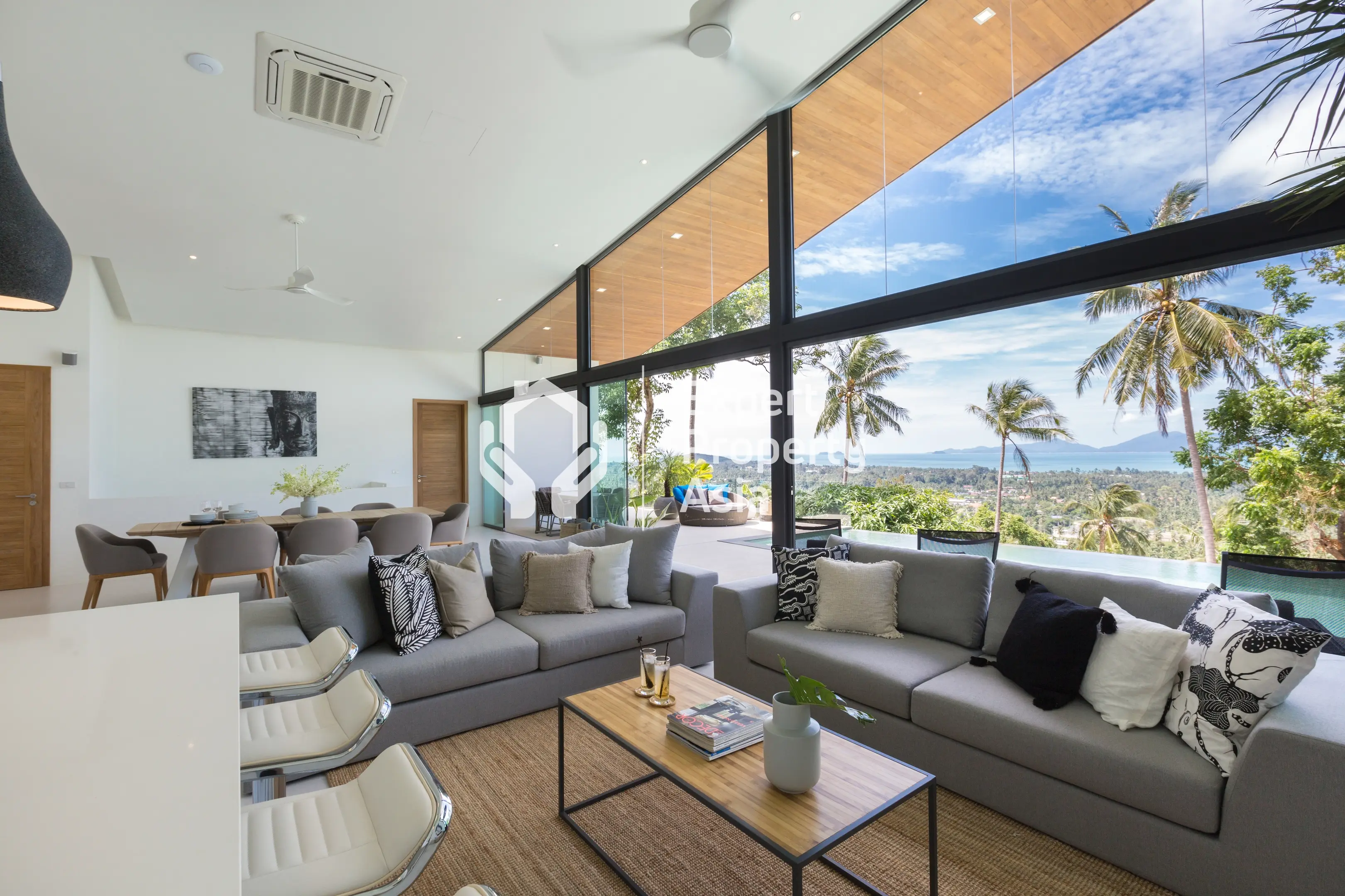 Villa de luxe 4 chambres avec vue sur la mer et piscine à la plage de Maenam, Koh Samui