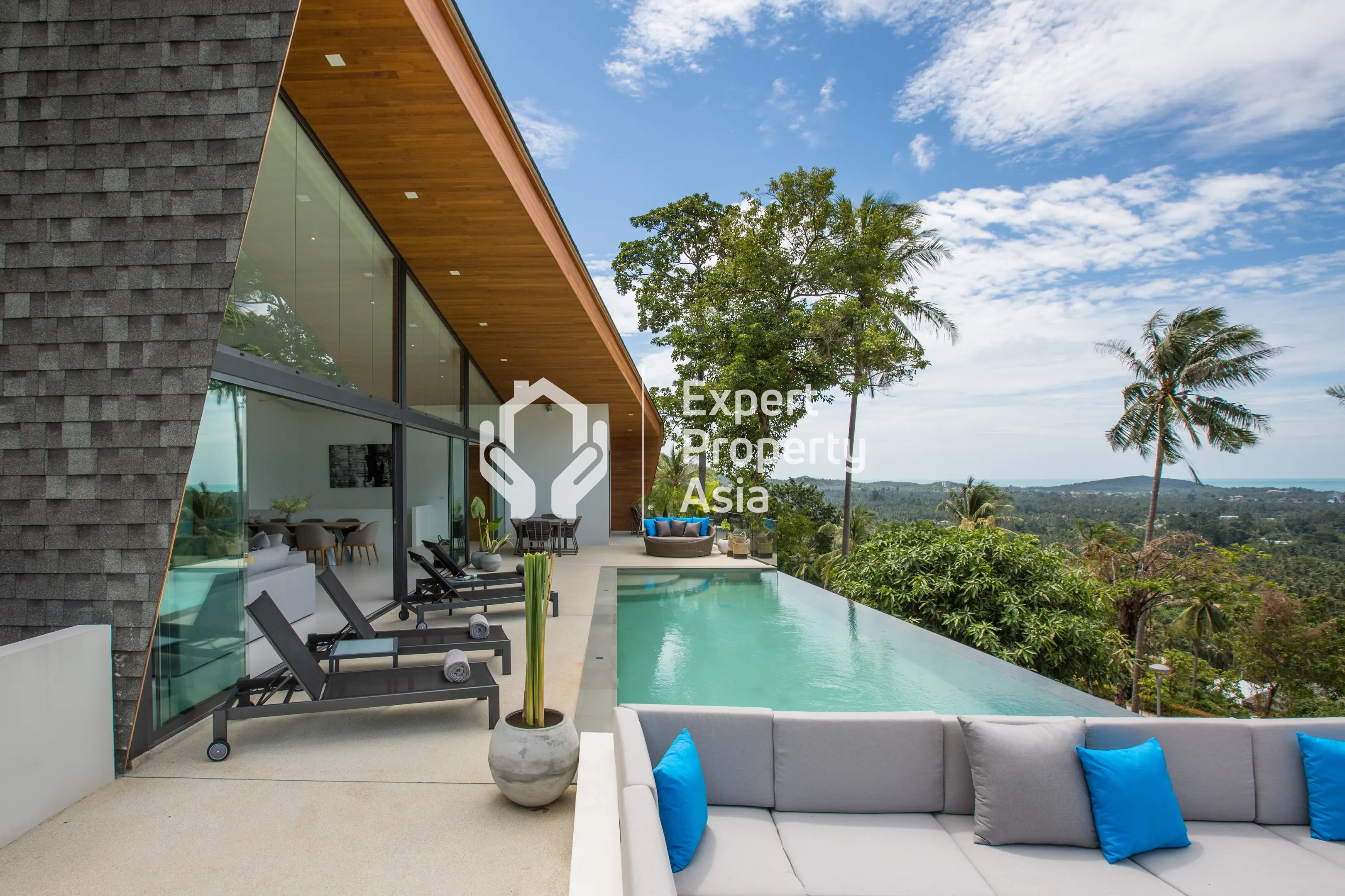 Villa de luxe 4 chambres avec vue sur la mer et piscine à la plage de Maenam, Koh Samui