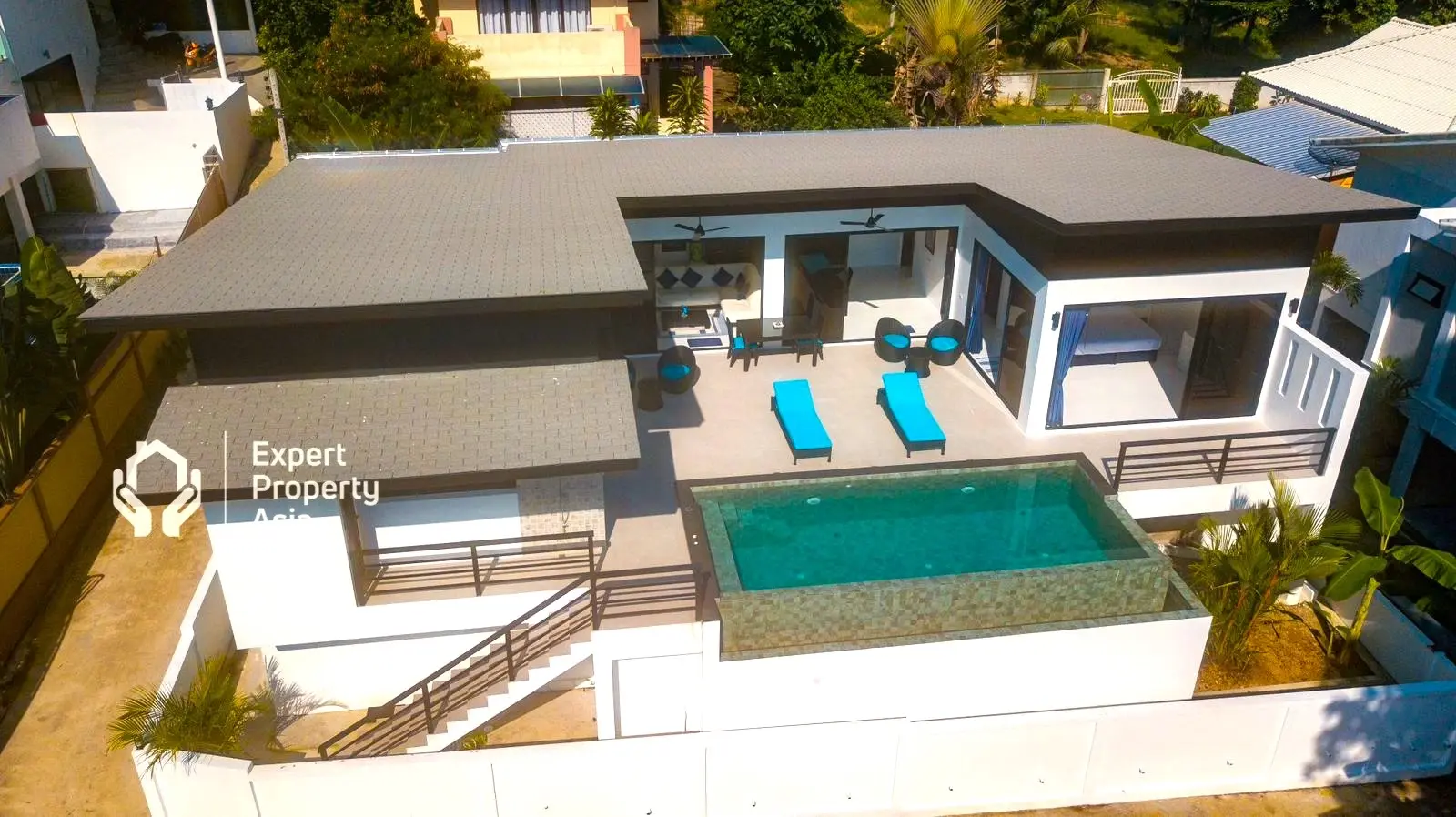 Modern 4-Bedroom Pool Villa for Rent in Lamai – Fully Furnished, Pet-Friendly