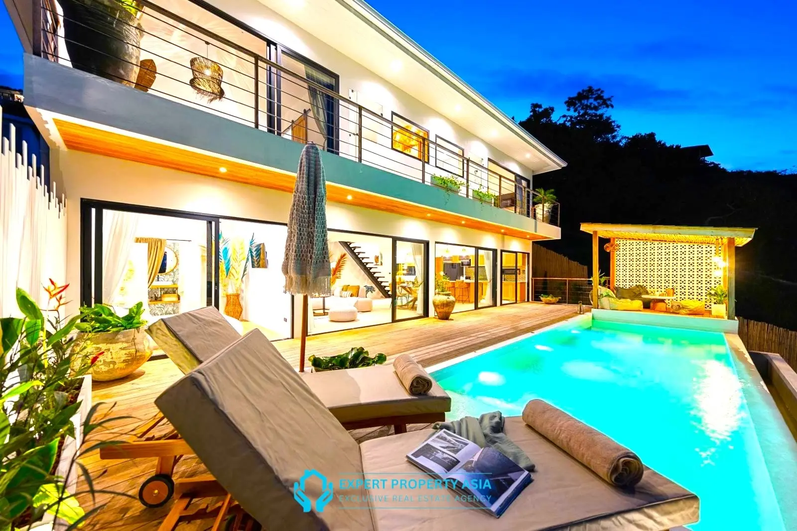 Exclusive Bophut Villa: 3 Bedrooms, Sea View, Private Pool, Just 4 Min from Fisherman Village