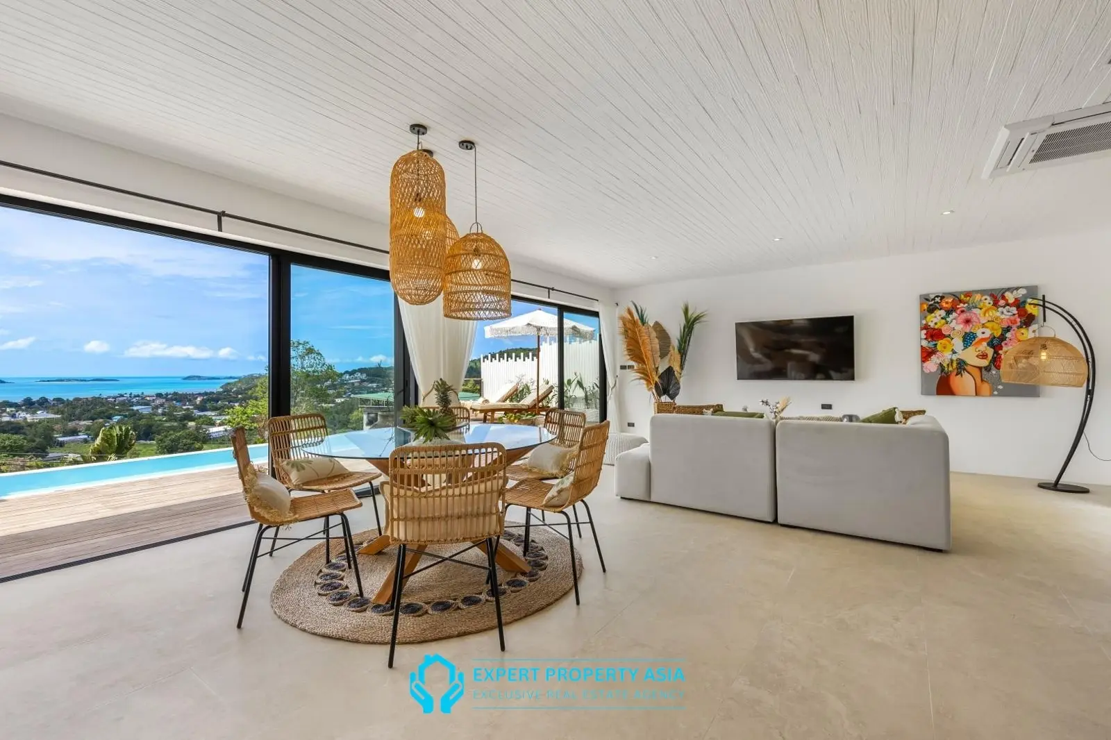 Exclusive Bophut Villa: 3 Bedrooms, Sea View, Private Pool, Just 4 Min from Fisherman Village