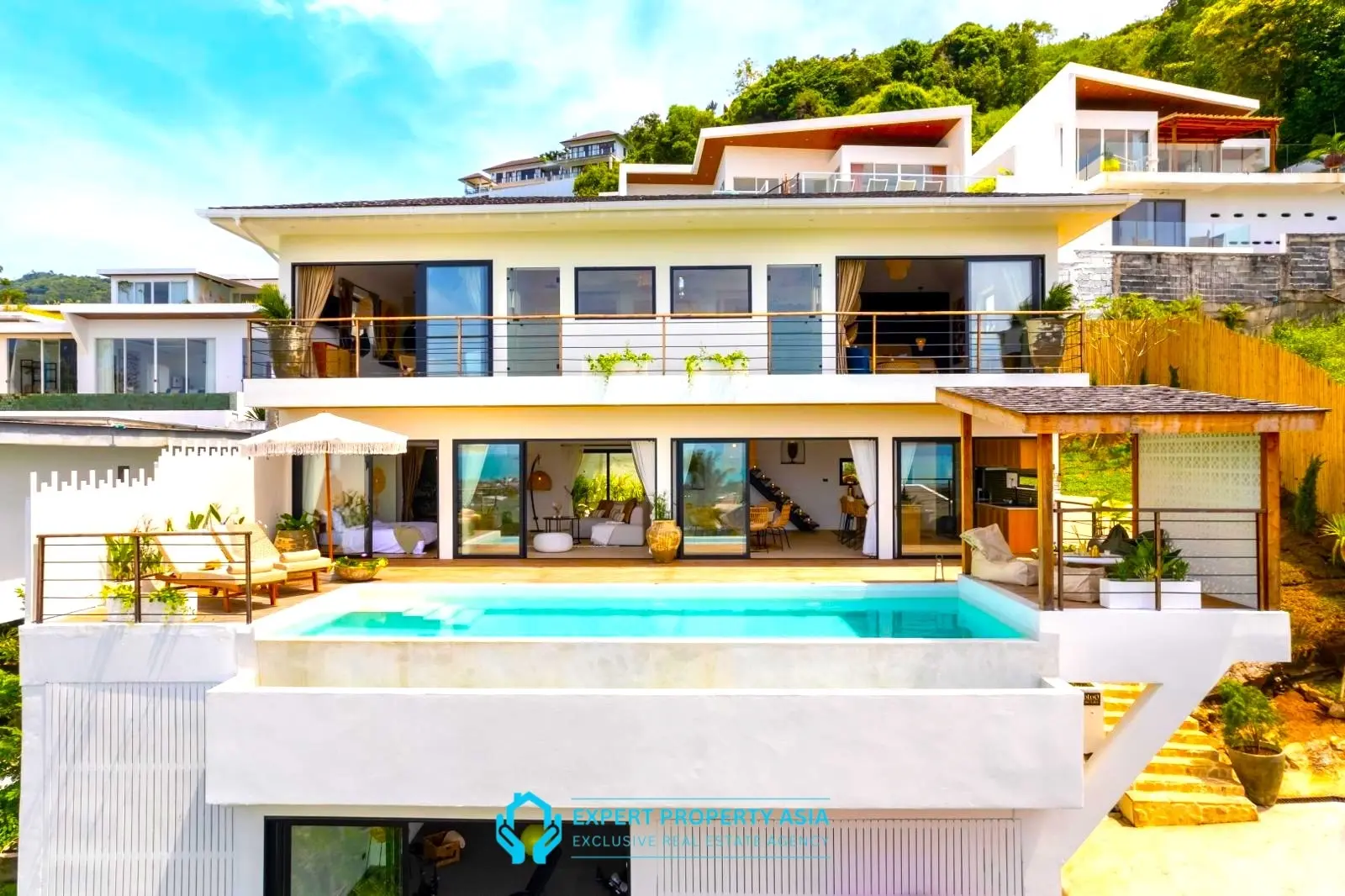 Exclusive Bophut Villa: 3 Bedrooms, Sea View, Private Pool, Just 4 Min from Fisherman Village