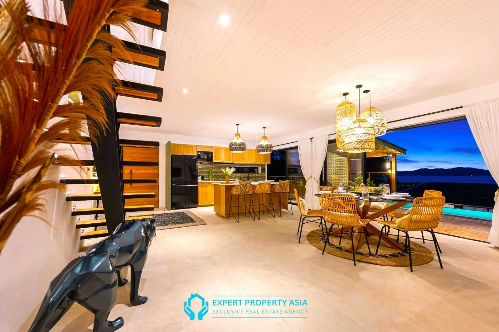 Exclusive Bophut Villa: 3 Bedrooms, Sea View, Private Pool, Just 4 Min from Fisherman Village