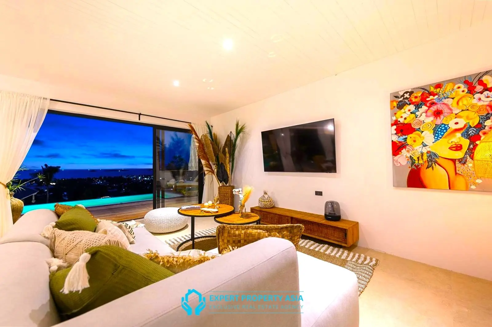 Exclusive Bophut Villa: 3 Bedrooms, Sea View, Private Pool, Just 4 Min from Fisherman Village