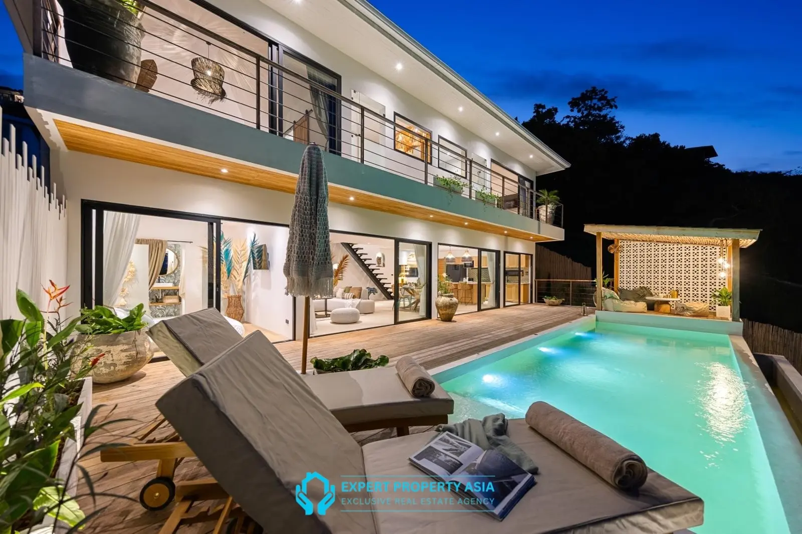 Exclusive Bophut Villa: 3 Bedrooms, Sea View, Private Pool, Just 4 Min from Fisherman Village