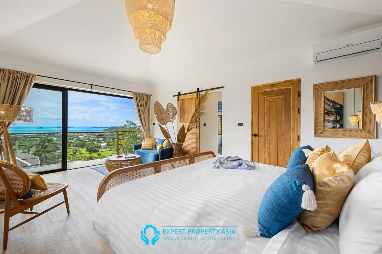 Exclusive Bophut Villa: 3 Bedrooms, Sea View, Private Pool, Just 4 Min from Fisherman Village