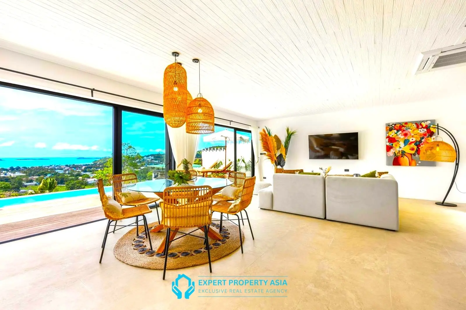 Exclusive Bophut Villa: 3 Bedrooms, Sea View, Private Pool, Just 4 Min from Fisherman Village