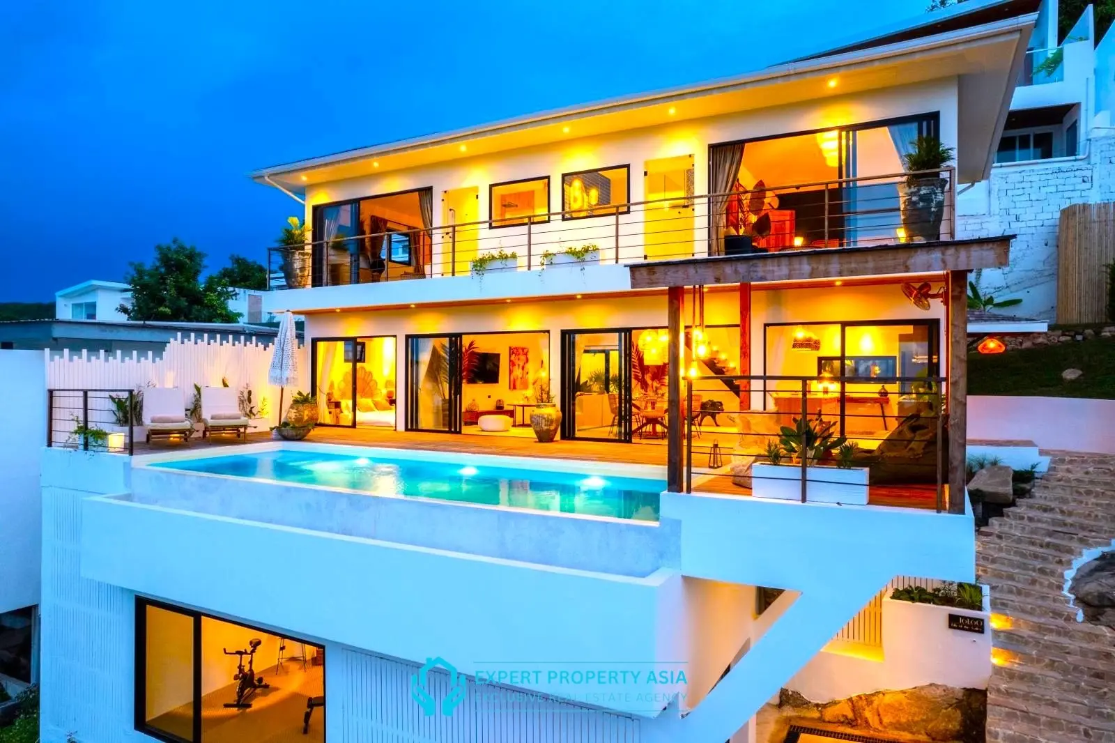 Exclusive Bophut Villa: 3 Bedrooms, Sea View, Private Pool, Just 4 Min from Fisherman Village