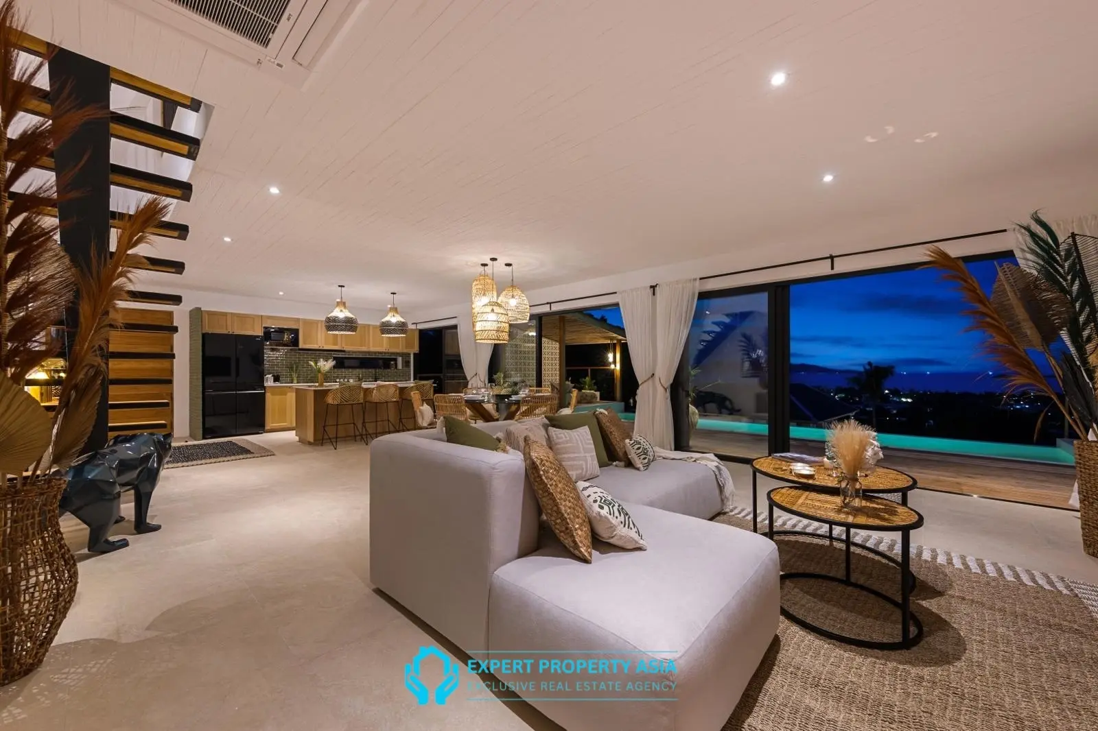 Exclusive Bophut Villa: 3 Bedrooms, Sea View, Private Pool, Just 4 Min from Fisherman Village