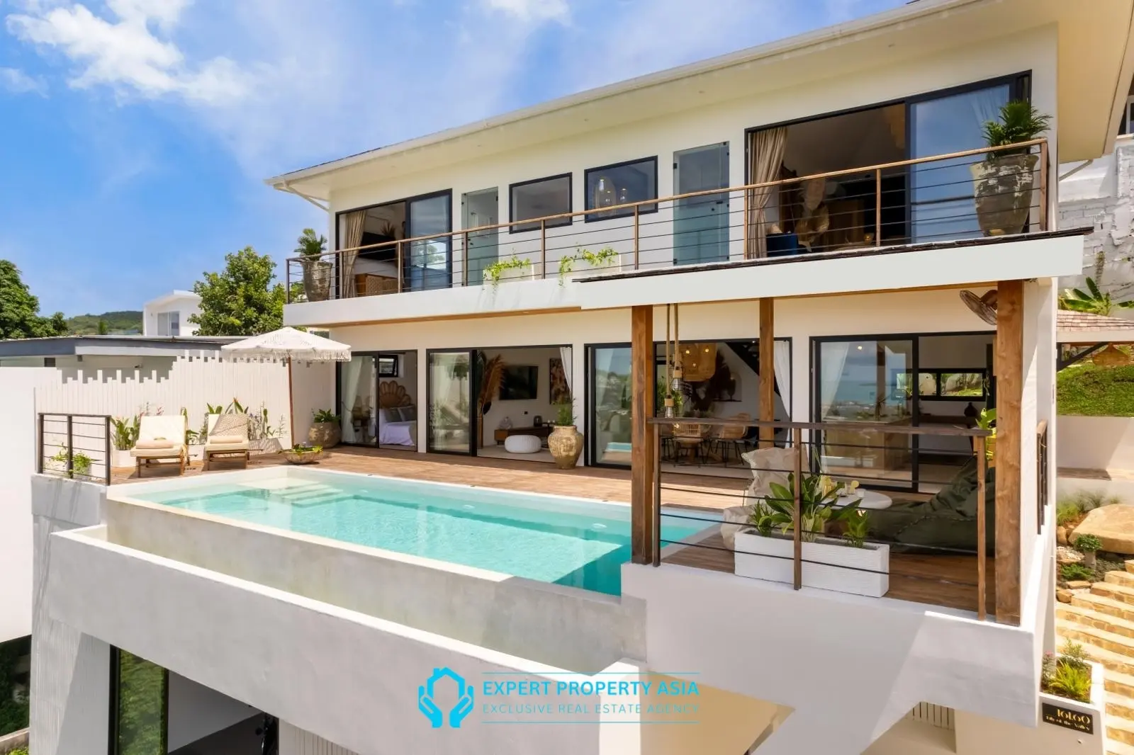 Exclusive Bophut Villa: 3 Bedrooms, Sea View, Private Pool, Just 4 Min from Fisherman Village