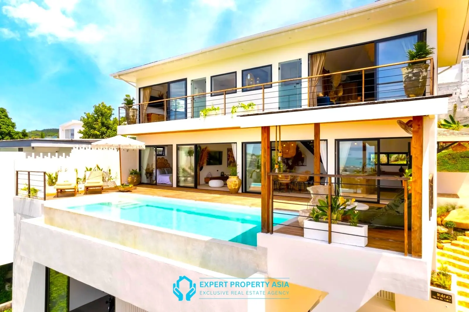 Exclusive Bophut Villa: 3 Bedrooms, Sea View, Private Pool, Just 4 Min from Fisherman Village