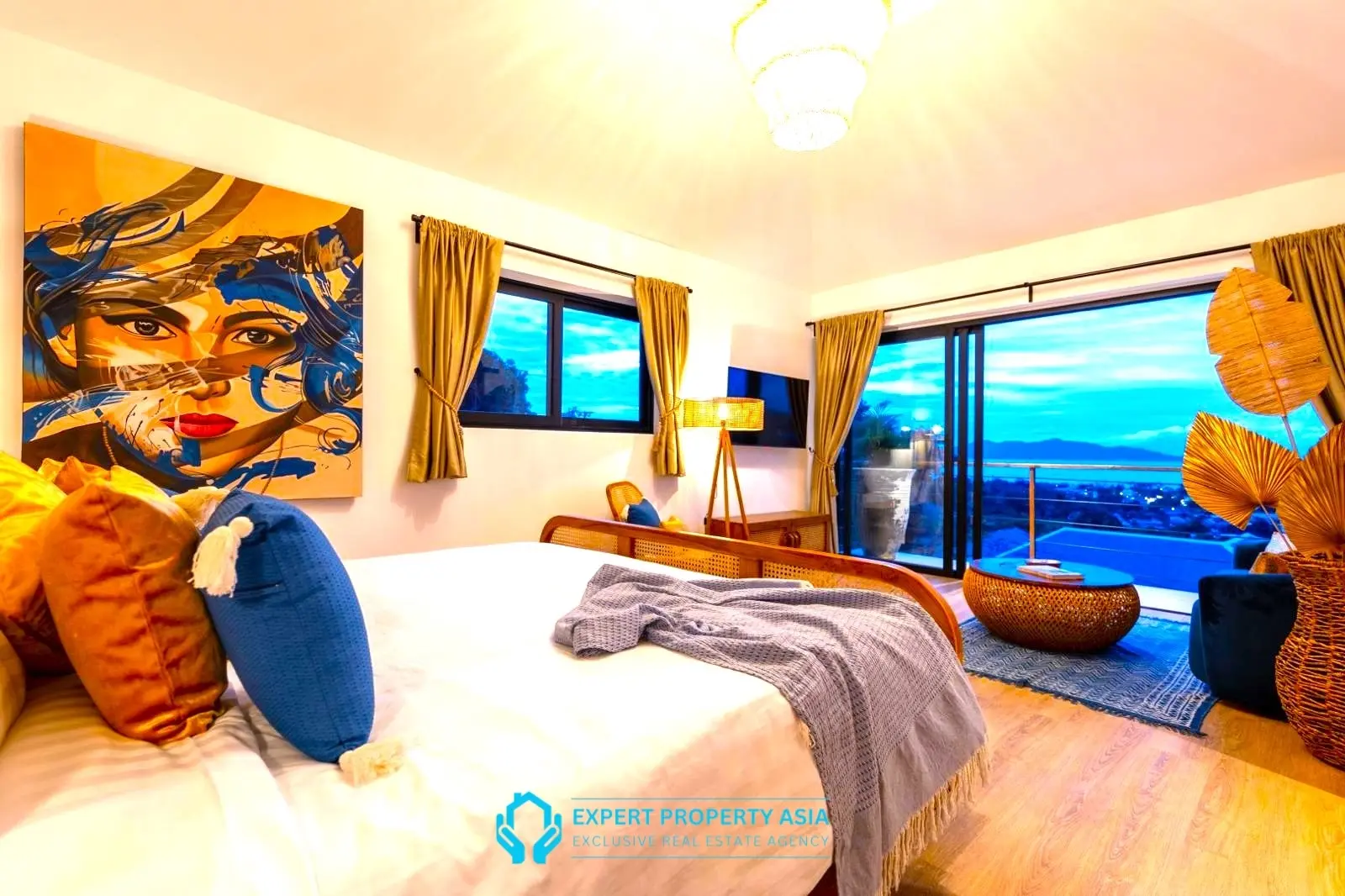 Exclusive Bophut Villa: 3 Bedrooms, Sea View, Private Pool, Just 4 Min from Fisherman Village