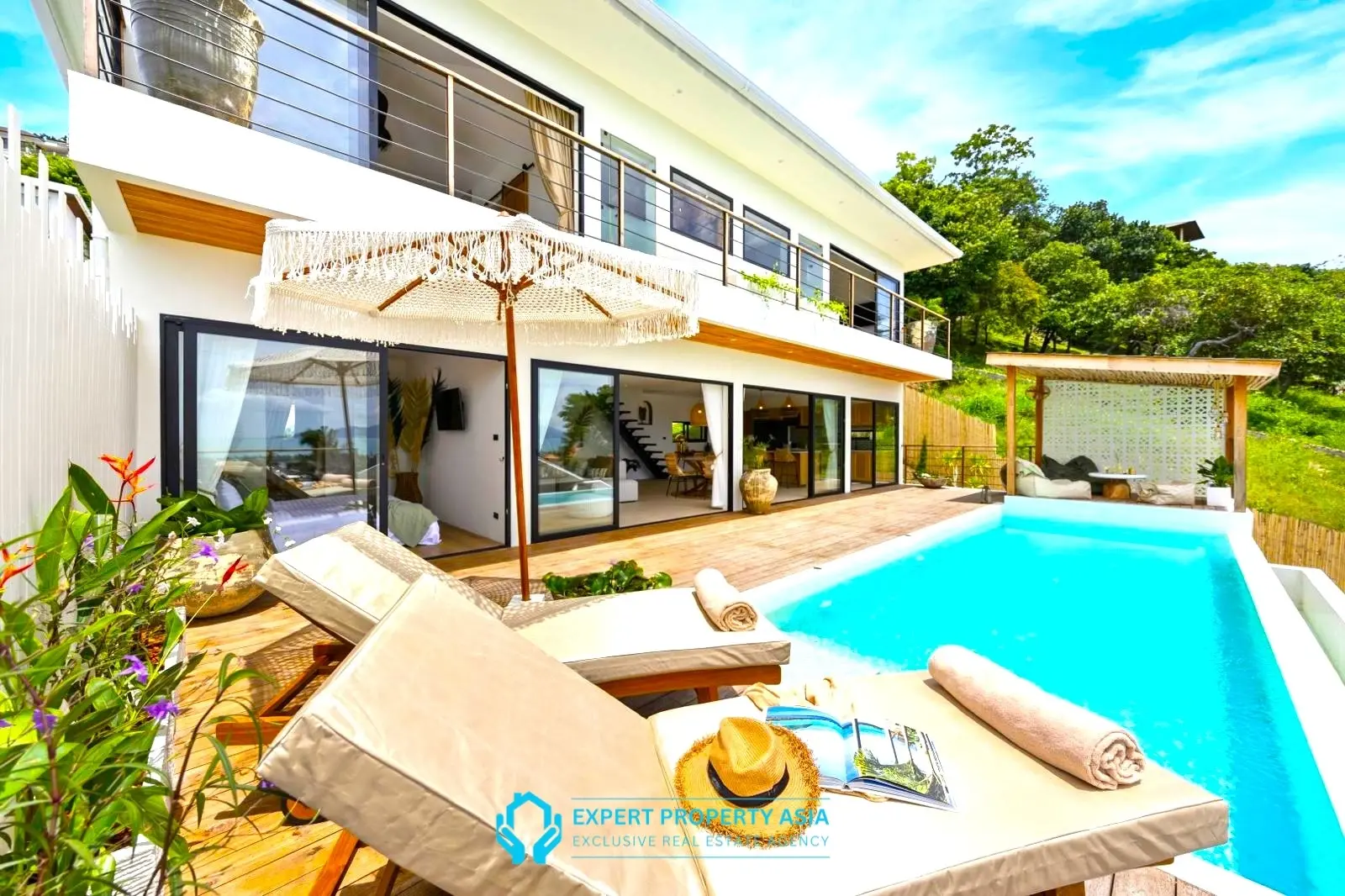 Exclusive Bophut Villa: 3 Bedrooms, Sea View, Private Pool, Just 4 Min from Fisherman Village