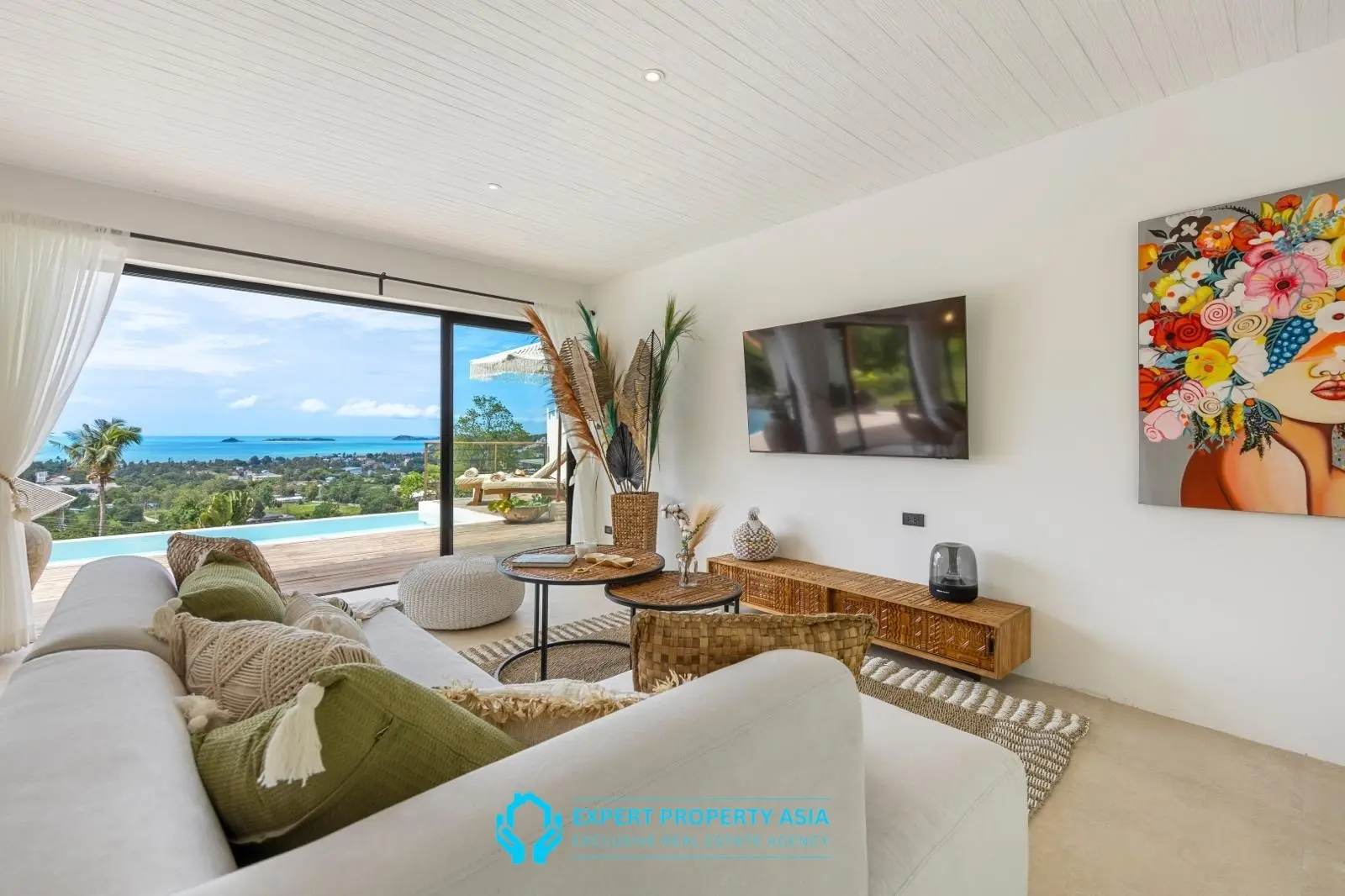 Exclusive Bophut Villa: 3 Bedrooms, Sea View, Private Pool, Just 4 Min from Fisherman Village