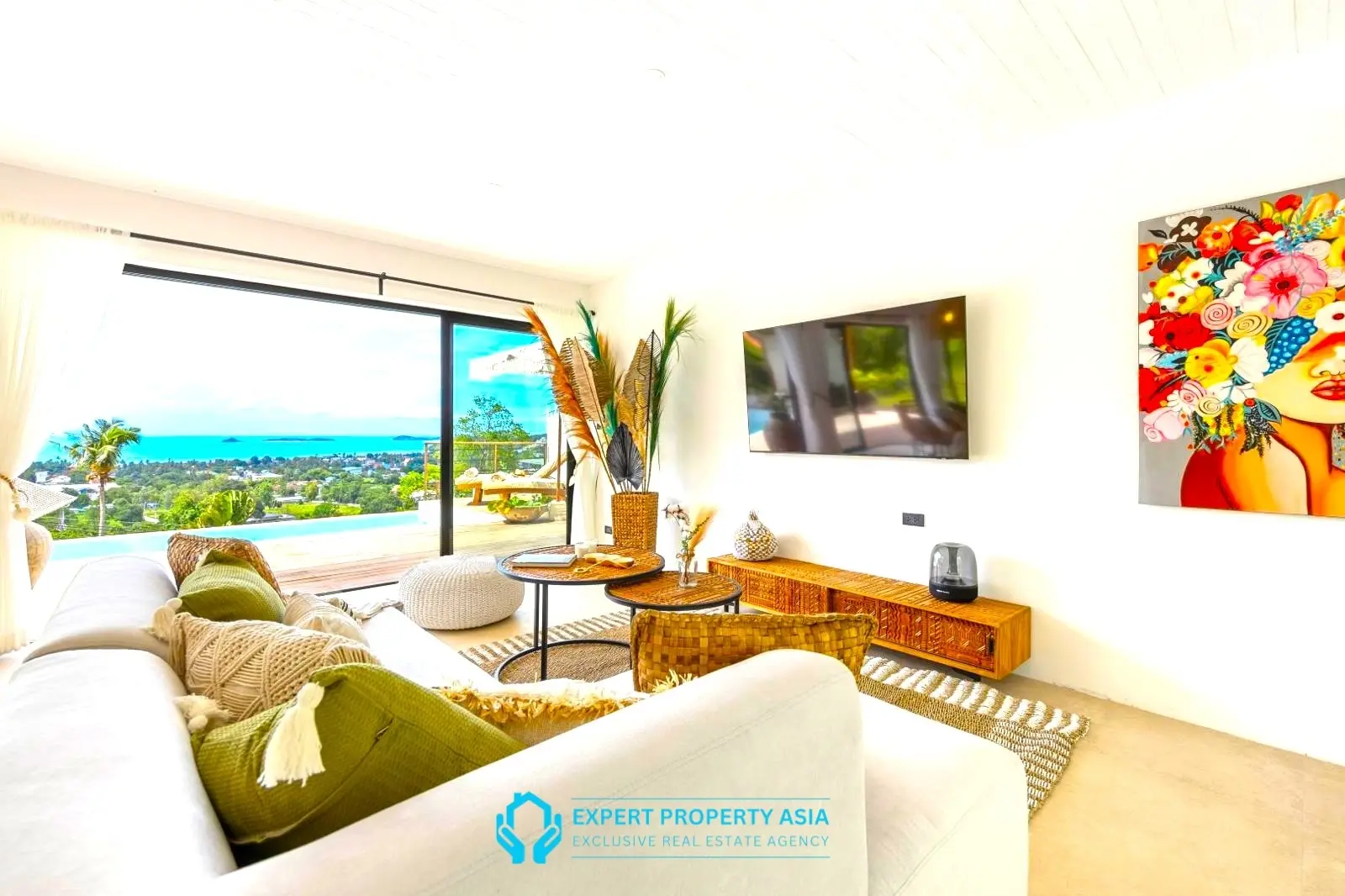 Exclusive Bophut Villa: 3 Bedrooms, Sea View, Private Pool, Just 4 Min from Fisherman Village