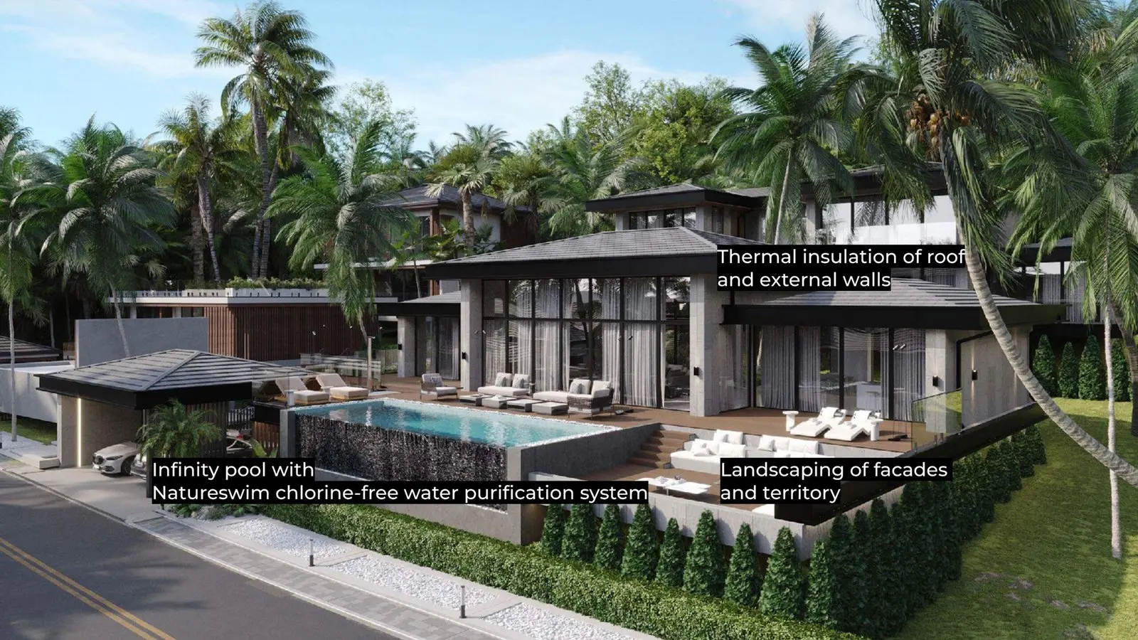 Villas de 4 chambres à Koh Ma Koh Phangan : Le sommet de l'élégance côtière En état futur d'achèvement en pleine propriété