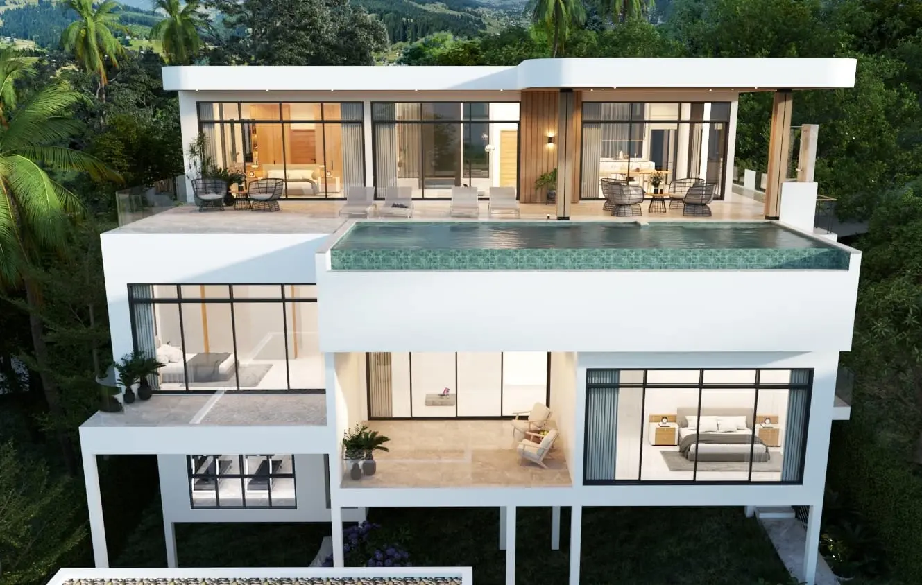 4 Bedrooms Exclusive Project Pool Villas B Sea View in BoPhut Koh Samui "Offplan"