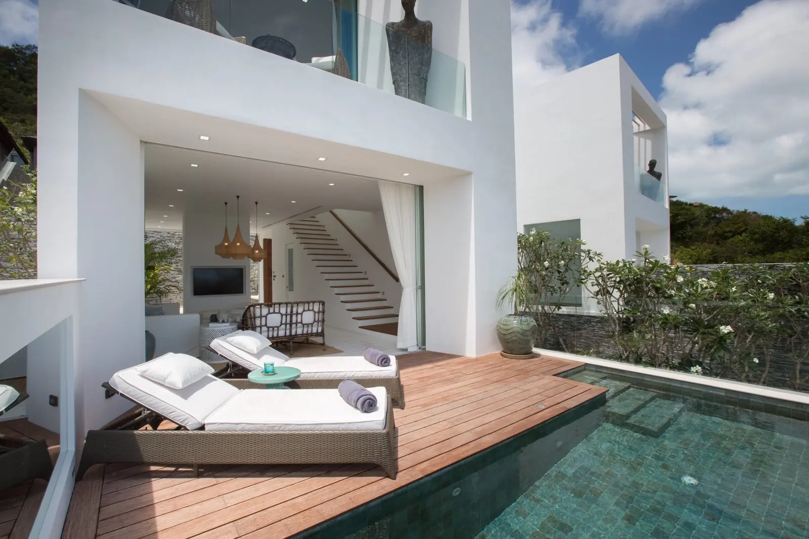 Villas de luxe avec 2 chambres et vue sur la mer avec piscine à Choeng Mon, Koh Samui