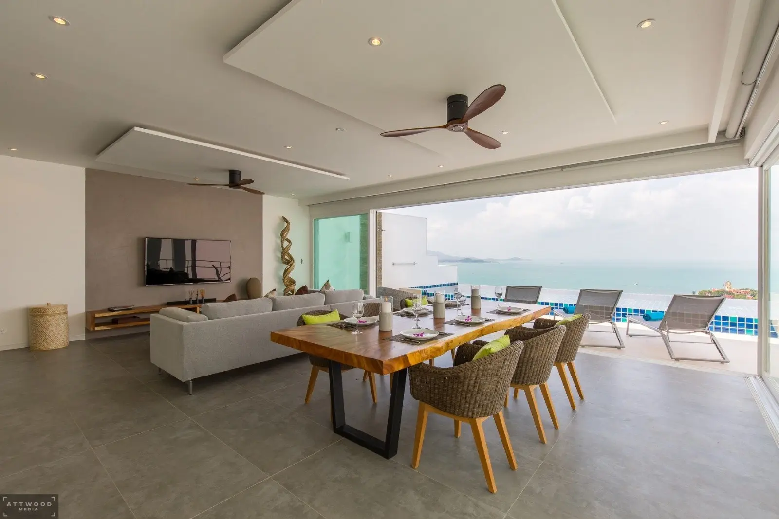 Villa de 2 étages avec 3 chambres et vue sur la mer à Bangrak Koh Samui  LOCATION 