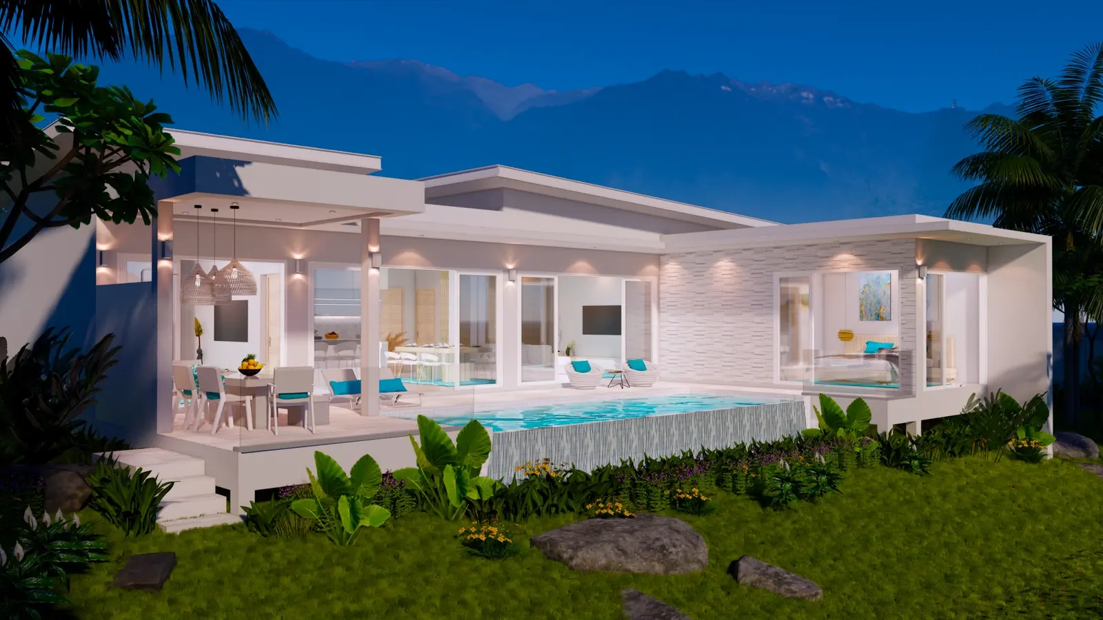 Villa avec vue sur mer de 3-4 chambres avec terrasse et piscine à Plai Leam