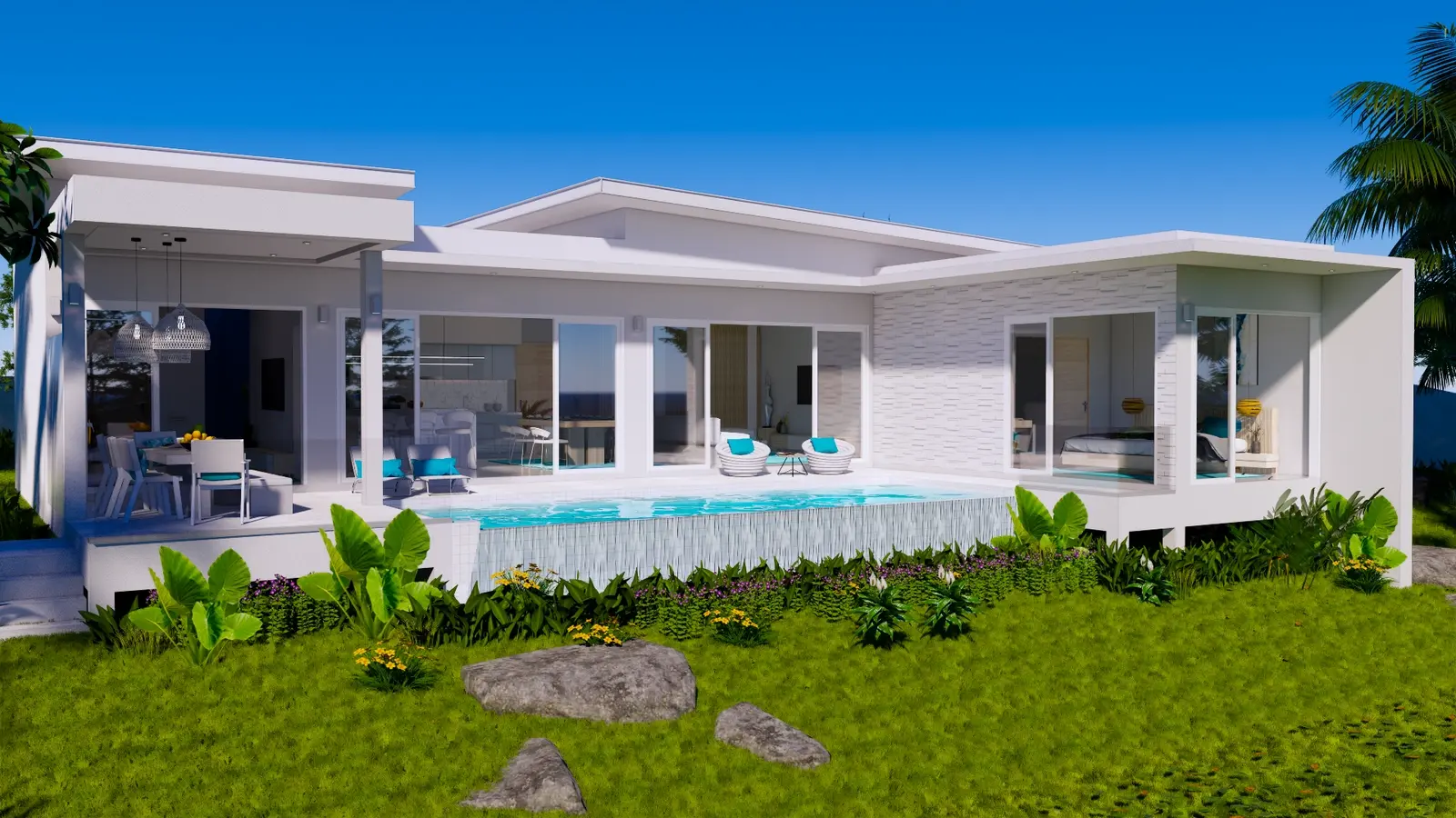 Villa avec vue sur mer de 3-4 chambres avec terrasse et piscine à Plai Leam