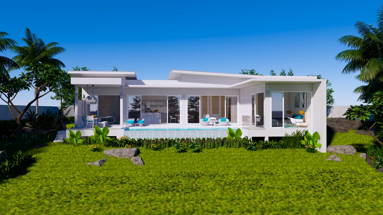 Villa avec vue sur mer de 3-4 chambres avec terrasse et piscine à Plai Leam