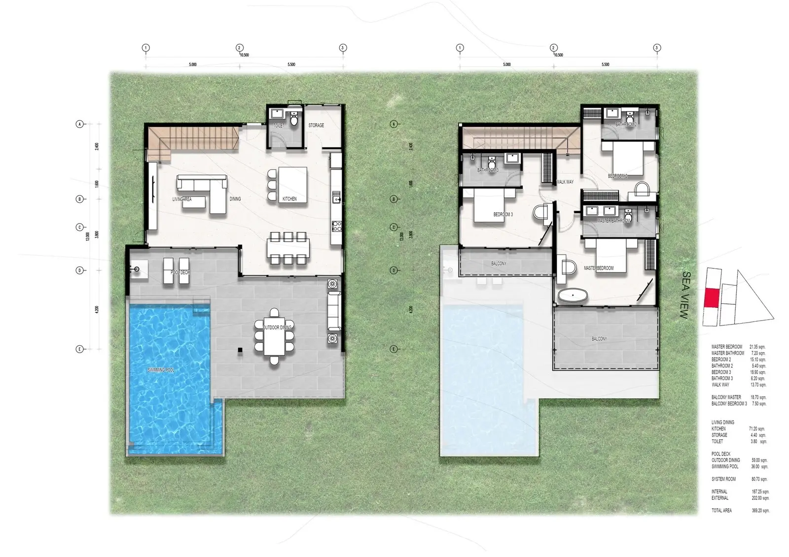 未建成的3-4卧海景别墅：Plai Leam Paradise