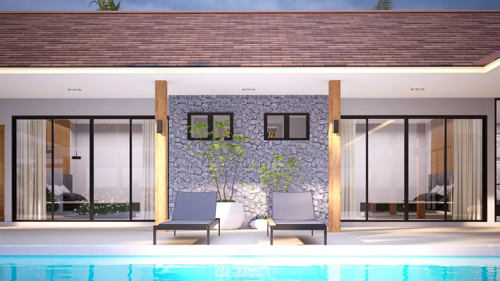 Villa de luxe de 3-4 chambres sur plan à Lamai Beach, Koh Samui