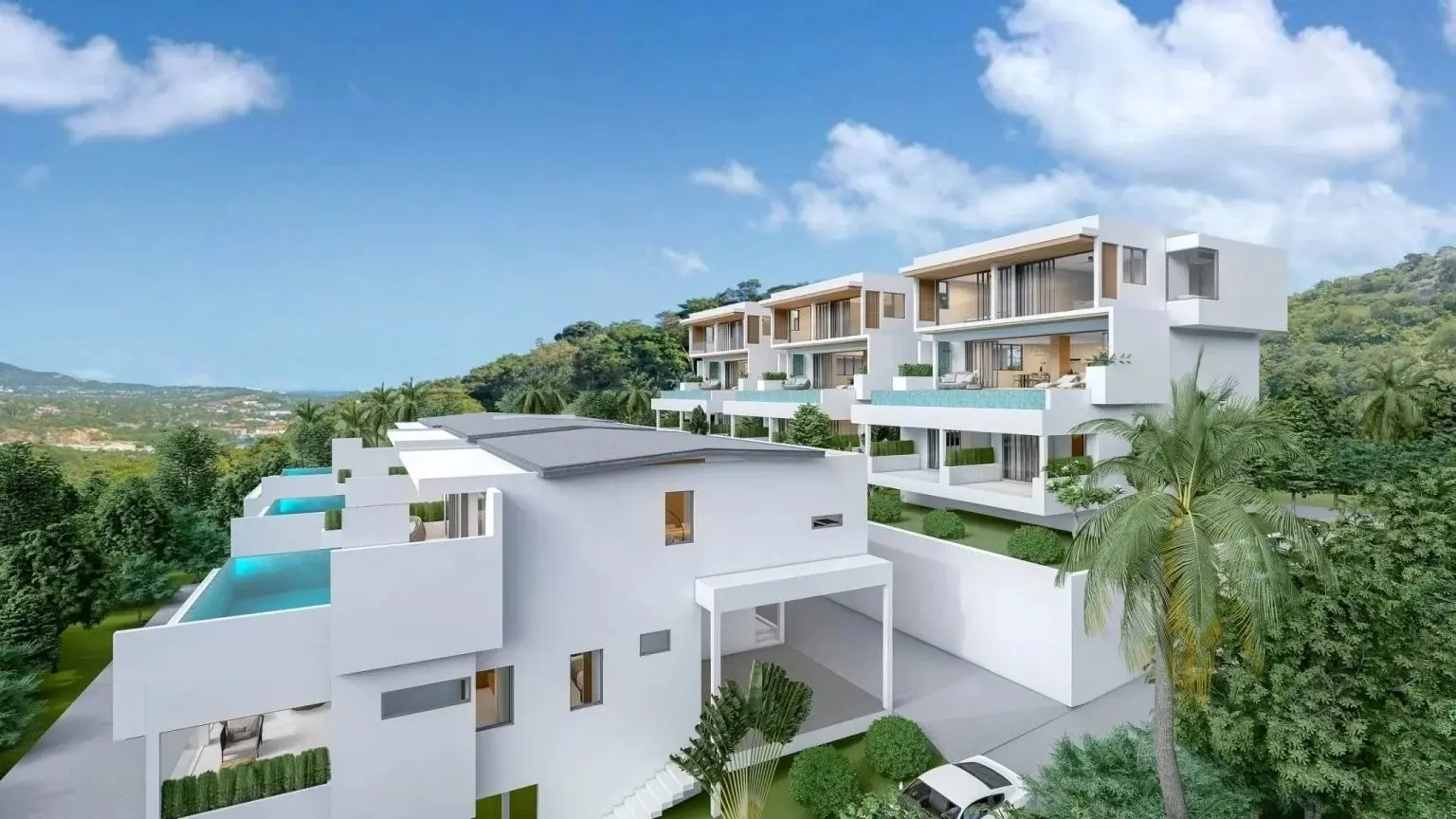 Villa à Bophut, Koh Samui avec vue sur mer sur 2,5 étages - 3 chambres Plan hors