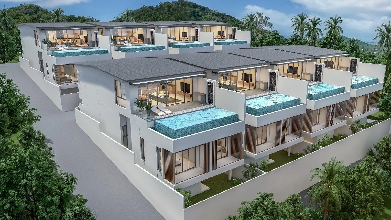 Villa luxueuse avec piscine, vue sur la mer, 2 étages et 3 chambres (hors plan)