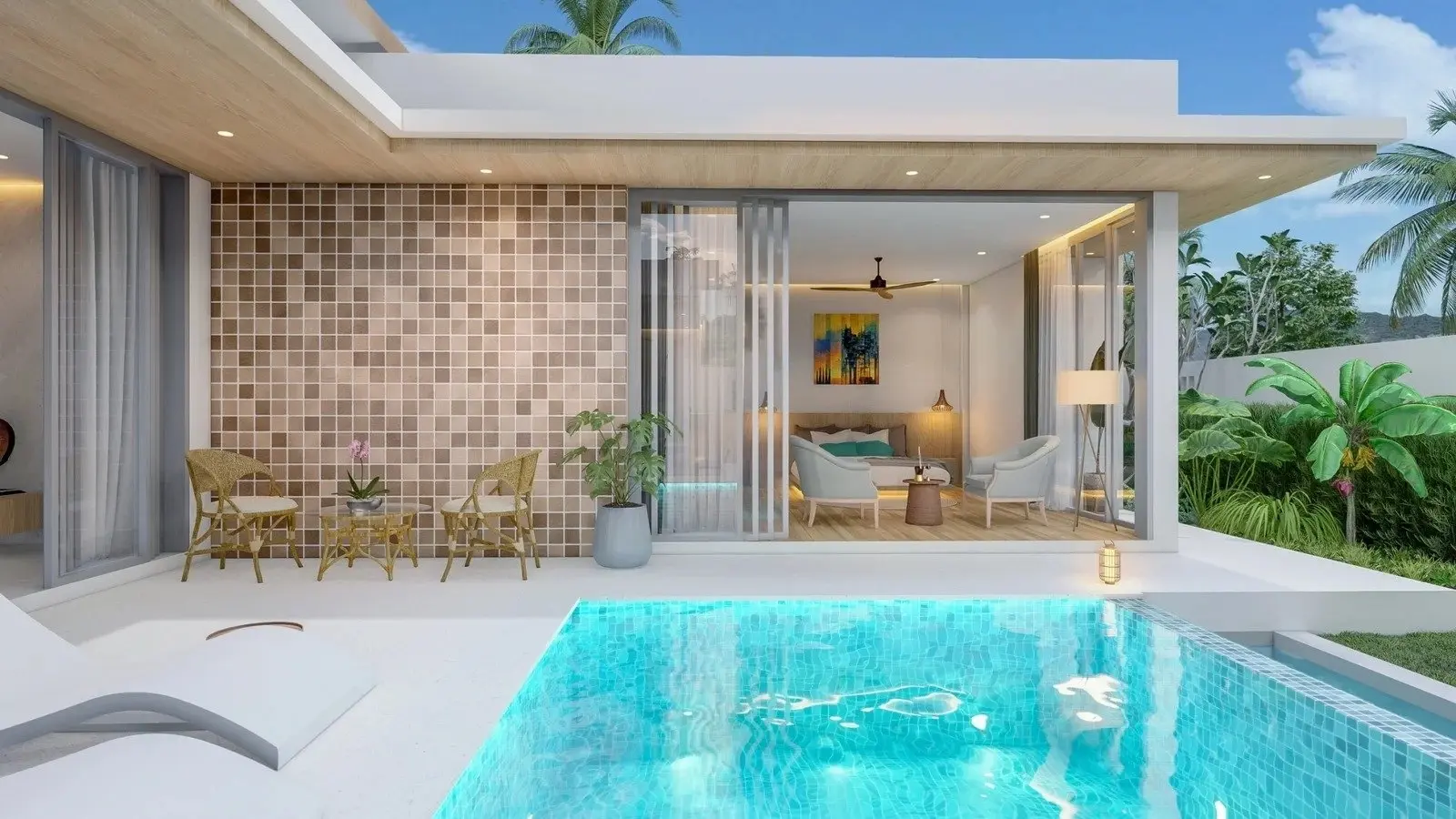 Tranquillité à 2 chambres : Villa de luxe avec piscine à Bophut, Koh Samui