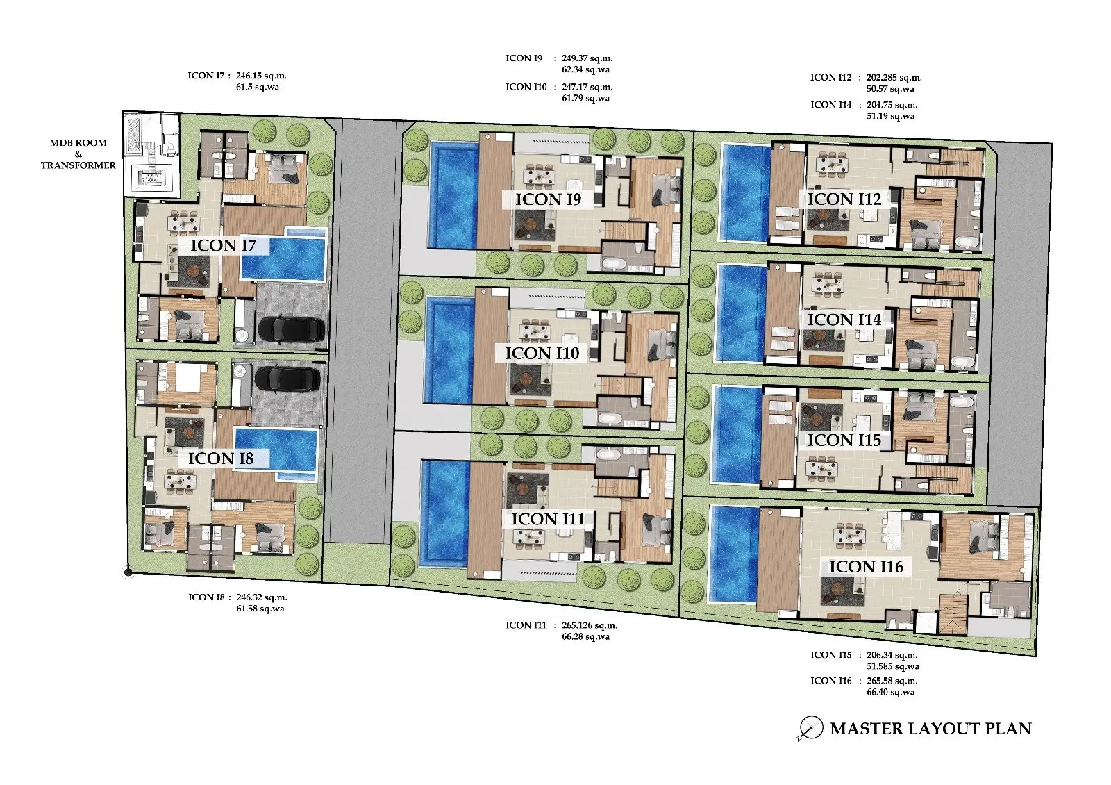 Villa SUR PLAN 3 Chambres Vue Mer avec Piscine à Bophut à 3 minutes de la plage