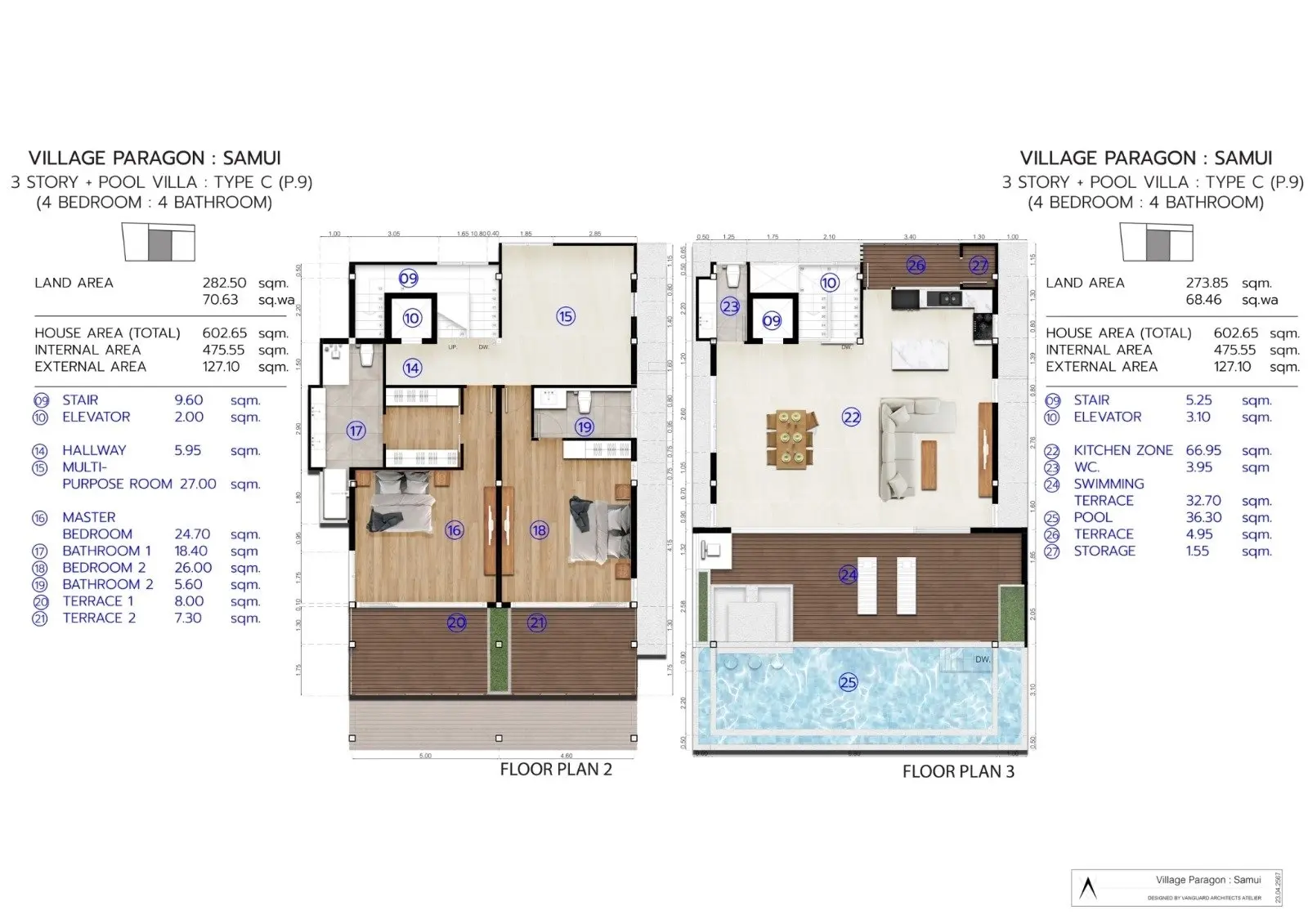 OFF PLAN Villa 4 bedroom sea view, 3 minutes from the beach in Bophut